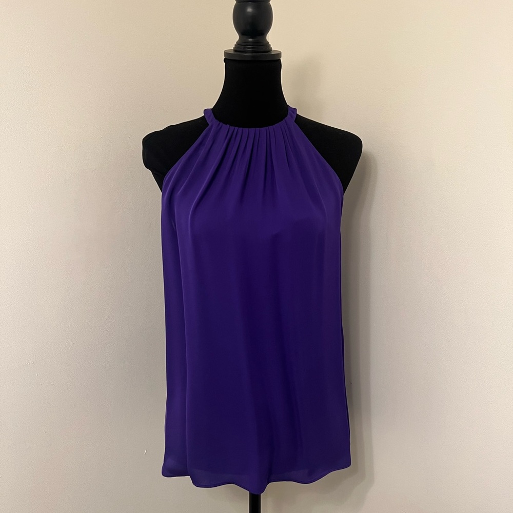 Diane Von Furstenberg Purple Silk Halter Blouse. Size P. Gorgeous color!
